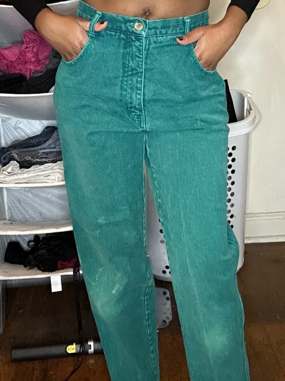 Vintage Teal Straight Leg Pants